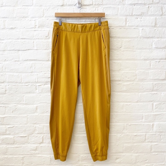 Athleta Pants - Athleta || Brooklyn Textured Jogger Pants Mustard Yellow 10